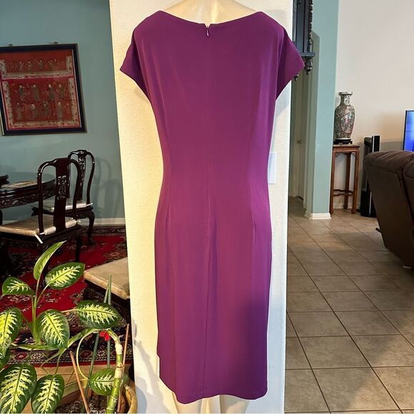 SUZI CHIN FOR MAGGY BOUTIQUE PURPLE SHEATH STRETCH DRESS PLUS SIZE 20W - Picture 3 of 10
